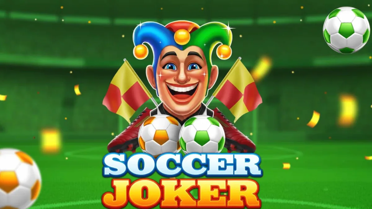 Interface vibrante do caça-níqueis Soccer Joker com elementos de futebol e luzes de estádio